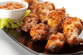 Chicken wings with dipping sauce