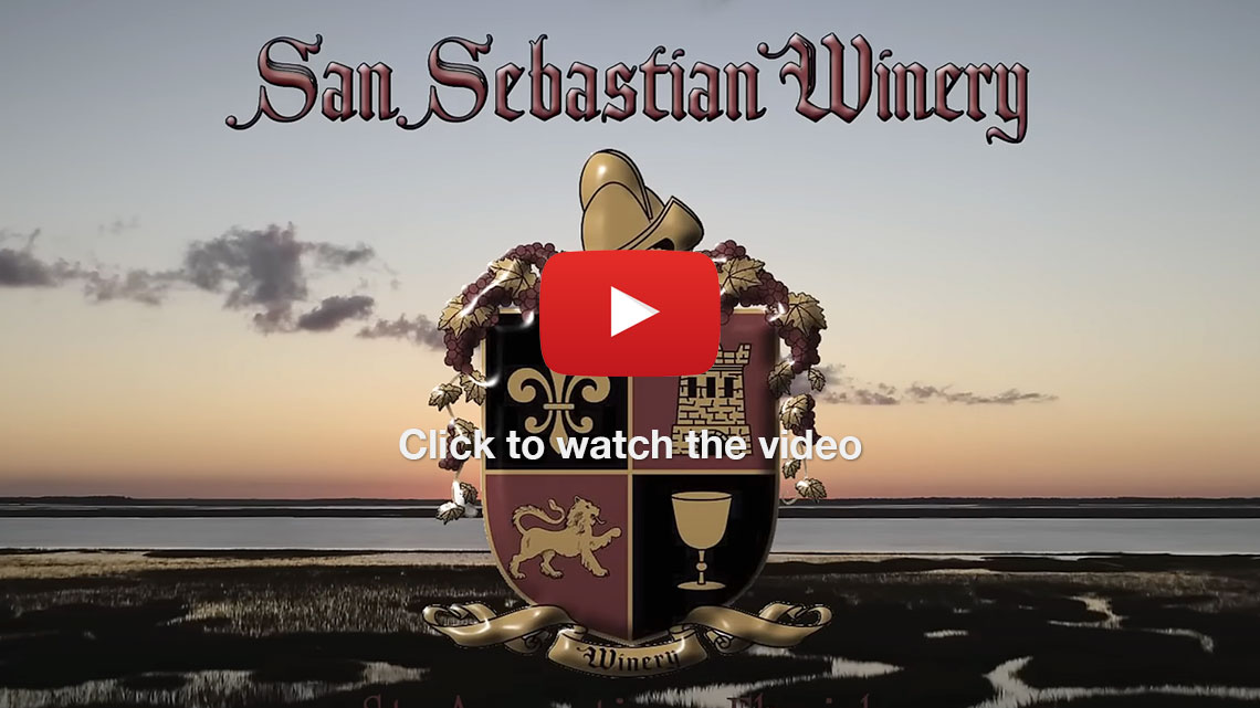 Sunset with the San Sebastian logo overlay