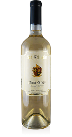 A bottle of Pinot Grigio wine