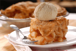 Slice of apple pie with icecream