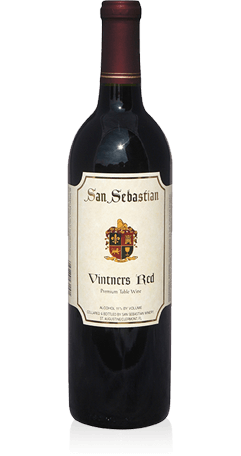 A bottle of Vintners Red wine
