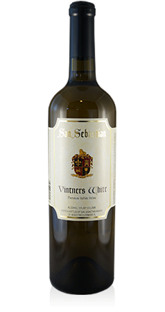 A bottle of Vintners White wine